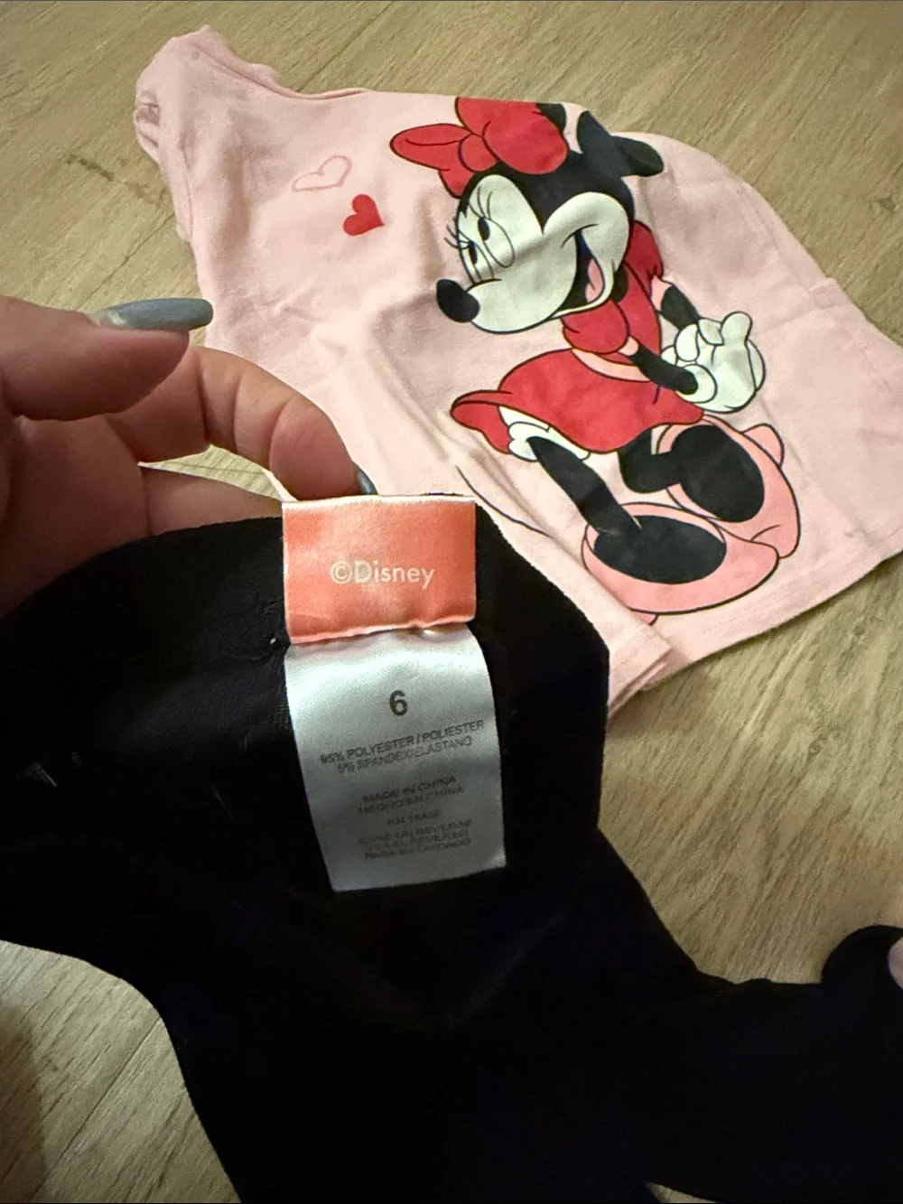 Disney Pink & Black Minnie Mouse Two-Piece Pajama Set